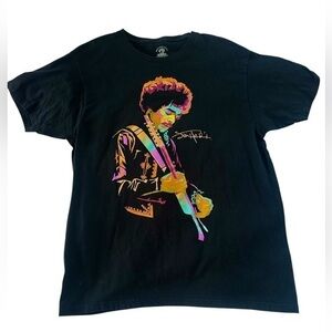 Authentic Jimi Hendrix Band Shirt - Unisex Size Large - Black and Neon